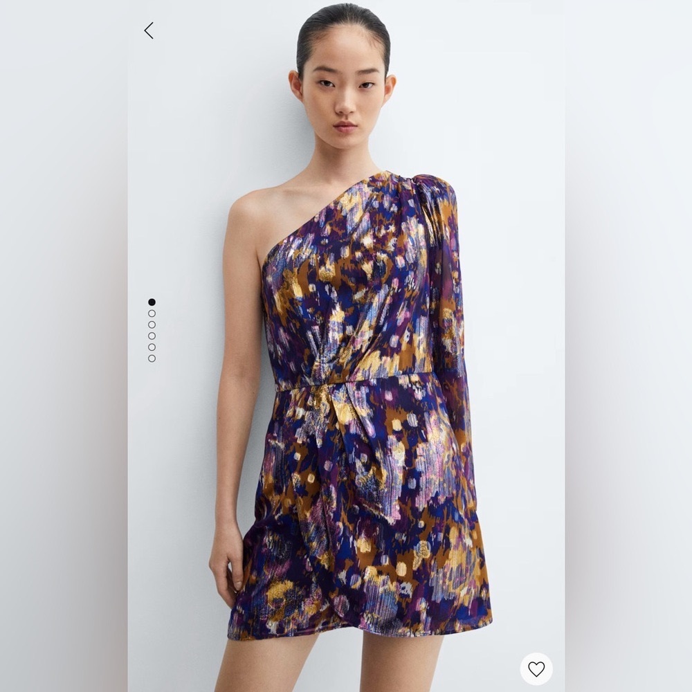 Mango Printed Asymmetrical Dress - Size 0 New with Tag